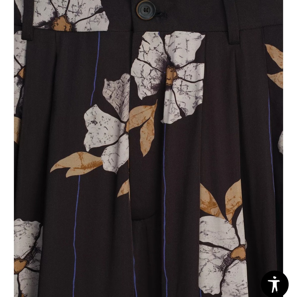 Zara Black and White Midi A-Line Skirt Cocktail